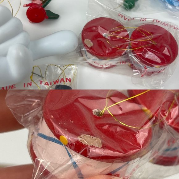 Vtg 50 Piece Hand Painted Small Wooden Christmas Ornaments Orig Box Taiwan READ - Picture 7 of 11